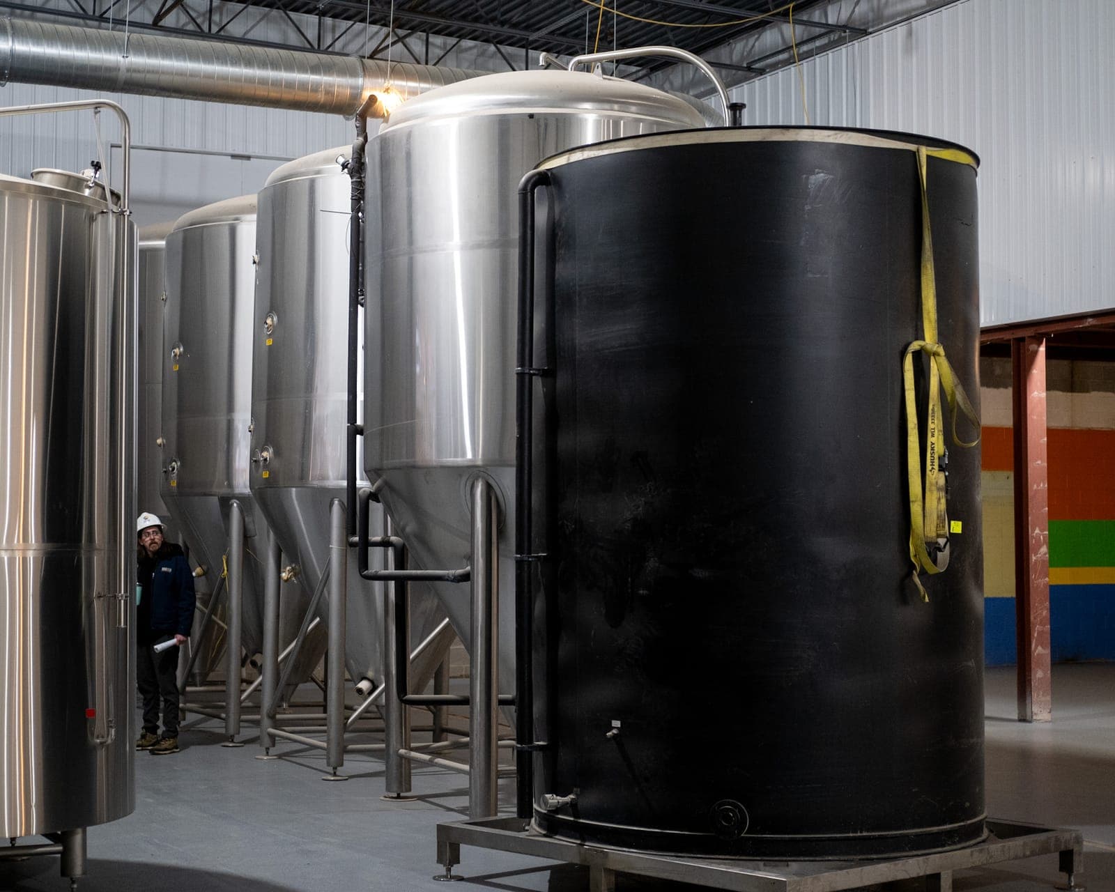 Tanks on the finished brewery floor