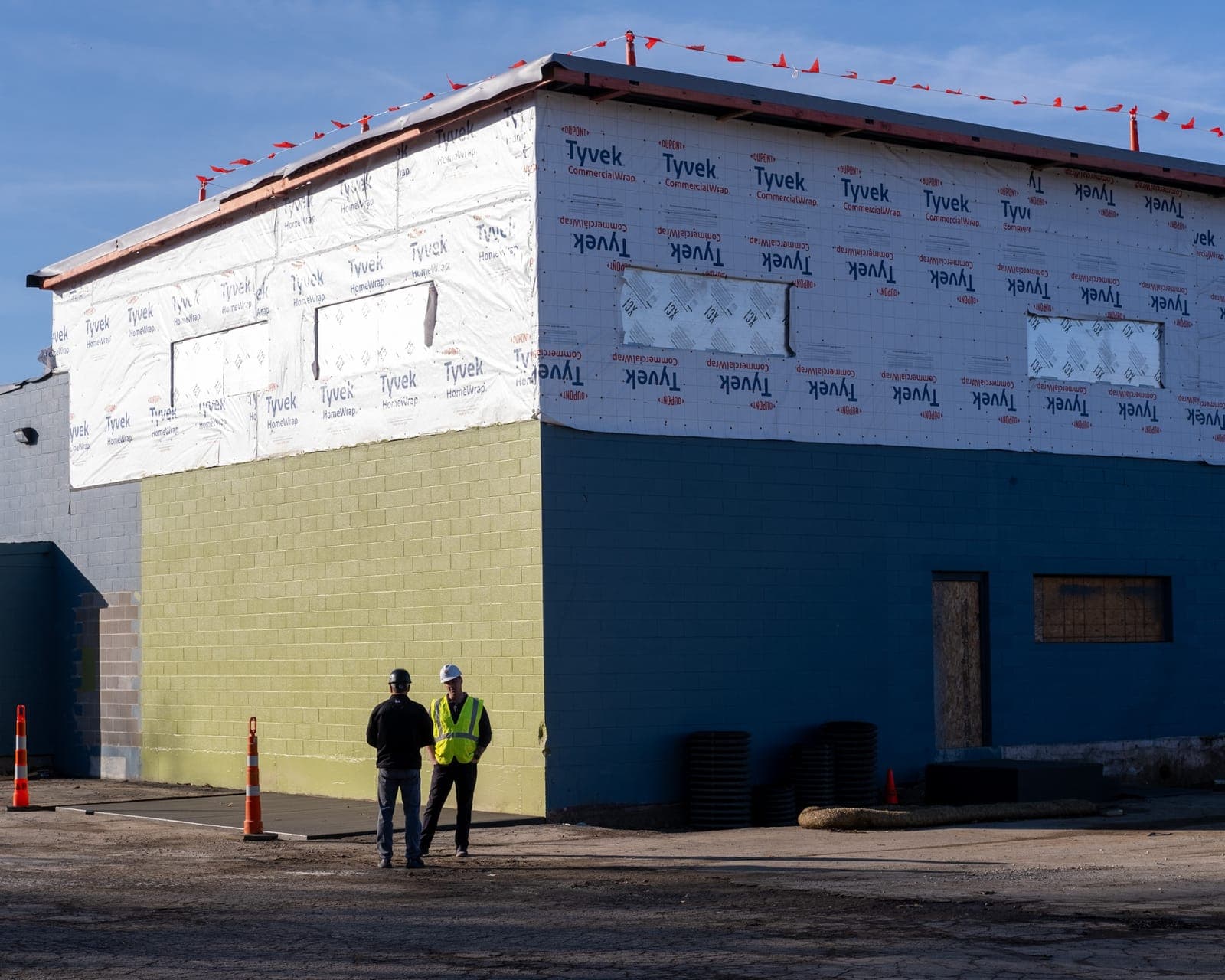New exterior walls going up on the brewery addition