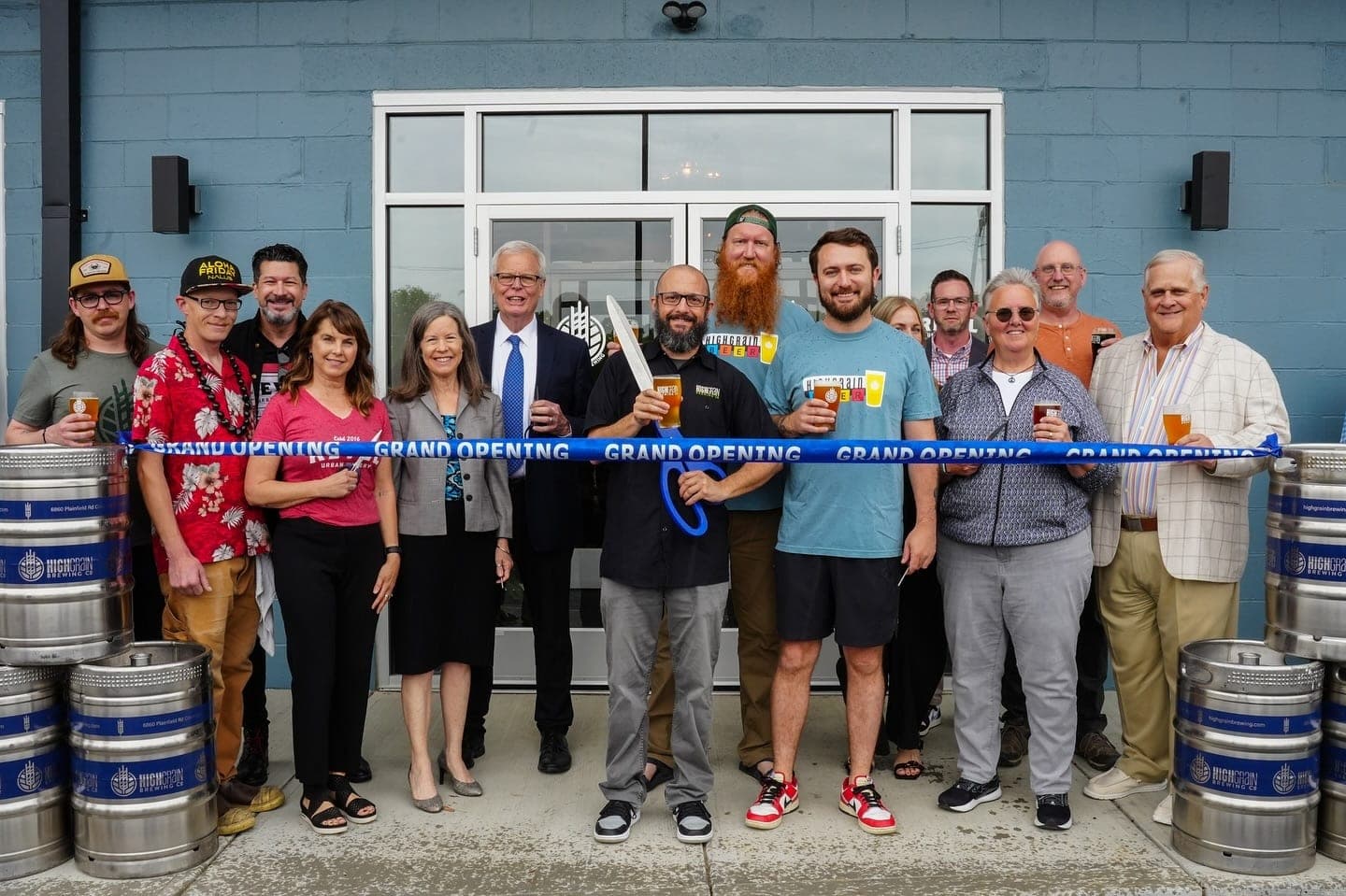 The HighGrain team and Springfield Township officials cutting the Grand Opening ribbon at HighGrain Brentwood